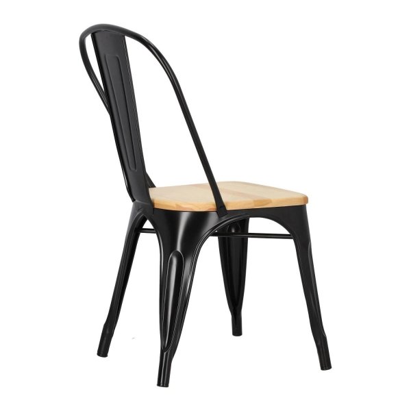 Krzesło Paris Wood czarne sosna naturalna