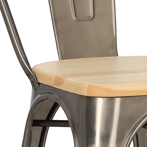 Krzesło Paris Wood metaliczne sosna       naturalna