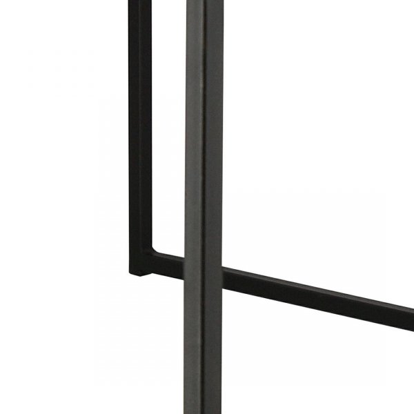 Stolik Graphi 100x100 czarny profil 15mm blat lakierowany z czereśni naturalny