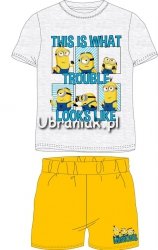 Piżama letnia Minionki szaro-żółta