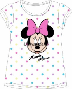 T-shirt Myszka Minnie biały w kropki