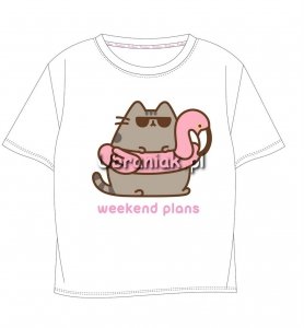 T-shirt Pusheen biały