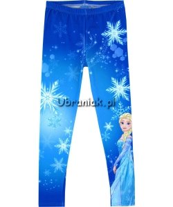Legginsy Kraina Lodu Elsa niebieskie