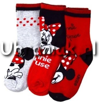 Skarpetki Myszka Minnie 3-pak OEKO-TEX Dziewczęce 