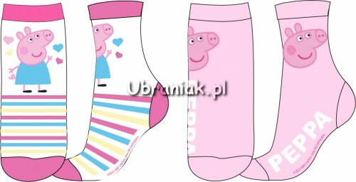 Skarpetki Świnka Peppa dla dziewczynki 2-pak