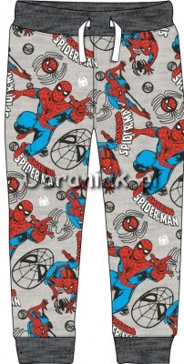 Spodnie Spiderman dresowe szare z grafiką