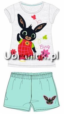 Piżama letnia Bing szaro-zielona