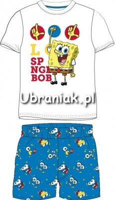 Piżama SpongeBob letnia biało-niebieska