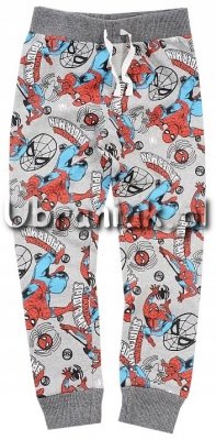 Spodnie Spiderman dresowe szare z grafiką