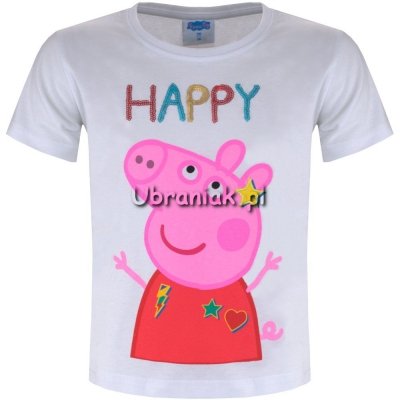 Koszulka Świnka Peppa Happy cekiny
