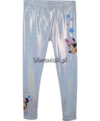Legginsy Myszka Minnie błyszczące srebrne