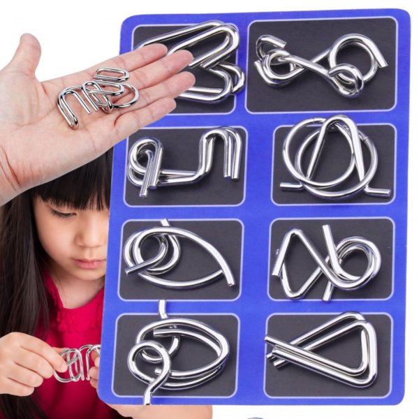 tds0930_Łamigłówka Metalowa Puzzle z Drutu Gra Logiczna