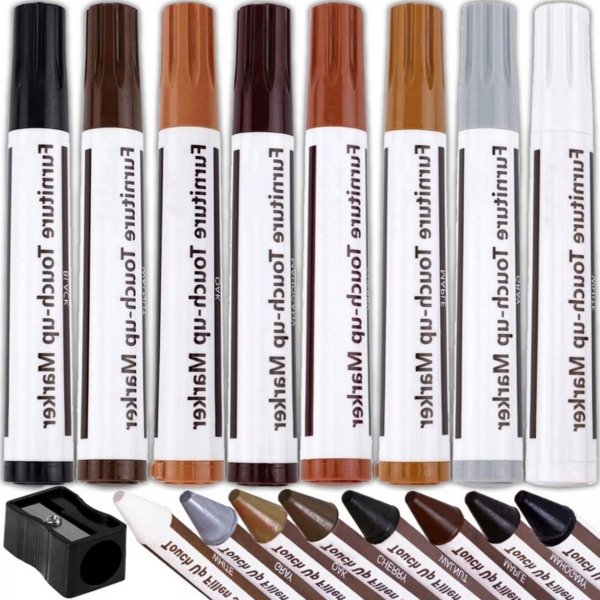 ZESTAW DO NAPRAWY MEBLI PANELI DREWNA NA RYSY MARKERY + WOSKI - TRWAŁY 17W1 ( tds0781)