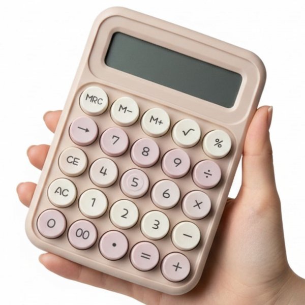 CUKIERKOWY KALKULATOR DUŻE WYSOKIE PRZYCISKI PUDROWY RÓŻ WYŚWIETLACZ DUŻY XL (tds0841)