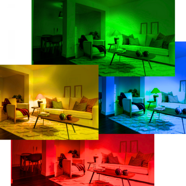 C2_tds0565_Zestaw żarówek kolorowych LED RGB + piloty - 4 szt.