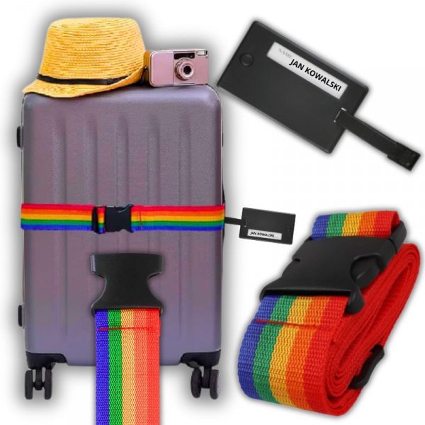 tds0633_Zawieszka do Bagażu + Pasek bagażowy RAINBOW