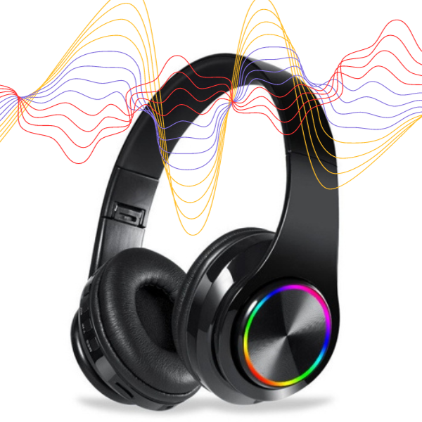 tds0451_Słuchawki bezprzewodowe BLACK LED