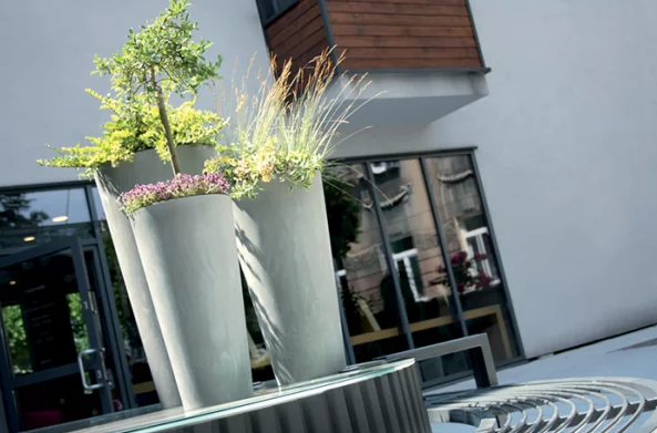 Doniczka  TUBUS SLIM BETON EFFECT-beton