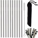 Słomki rurki wielorazowe metalowe eko x10 + czyścik