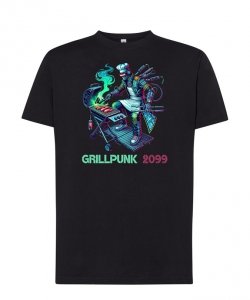 Koszulka GRILLPUNK 2099 | Cyberpunkowy Grill Master | T-shirt 100% Bawełna, Rozmiary XS-5XL