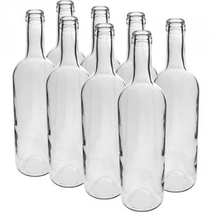 Butelka na wino 0,75L biała 8szt.