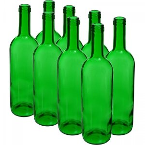 Butelka na wino 0,75l zielona - zgrzewka 8 szt.