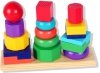 Edukacyjna drewniana wieża kolory kształty