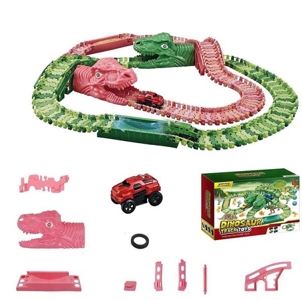 Tor wyścigowy raj  park Dinozaurów autka tory 240 elementów