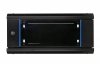 Extralink Szafka wisząca rack 4U 600x600 czarna szklane drzwi
