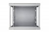 Extralink Szafka wisząca rack 9U 600x600 szara szklane drzwi