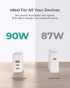 AUKEY PA-B6S White Omnia Mix GaN ładowarka sieciowa 3xUSB (2xUSB C+1xUSB A) 90W