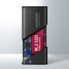 AXAGON EEM2-SB2 Obudowa zewnętrzna aluminiowa bezśrubowa USB-C 3.2 Gen 2 - M.2 NVMe / SATA SSD 30-80mm ALU pudełko czarne + USB-