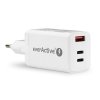 everActive Ładowarka USB/USB-C QC4+ 65W technologia GaN Biała