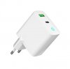 Gembird Ładowarka USB-A USB-C LED 20W PD QC3.0 biała
