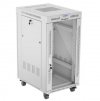 Lanberg Szafa stojąca rack 19'' 22U 600x800 szara drzwi szklane LCD flack pack