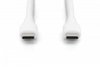 Digitus Kabel połączeniowy silikonowy USB-C - USB-C, USB 2.0 60W, 0,5m Biały