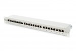 Digitus Patch panel 19 24 porty, kat.6, S/FTP, 1U, wspornik kablowy, szary (kompletny)