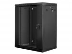 Lanberg Szafa instalacyjna wisząca 19'' 15U 600X450mm czarna (drzwi      szklane)