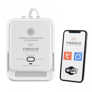 Firesco Czujnik gazu propanu, propan-butanu (LPG)Tuya/WiFi   JY-ZL2010W, czujnik gazu propanu, propan-butanu z funkcją komunikacji, domowy czujnik