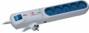 Lestar Listwa przeciwprzepięciowa LFT-2001A, 3L EMI/RFI, 2.5m, szara