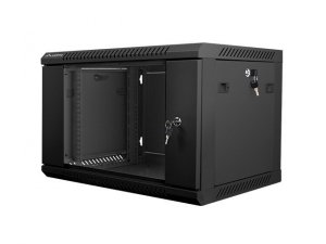 Lanberg Szafa instalacyjna wisząca 19'' 6U 600X450mm czarna (drzwi       szklane)