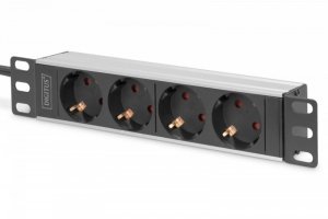 Digitus Listwa zasilająca do szaf 10 RACK 4xSchuko, 2m 1xUnischuko, 16A, aluminiowa