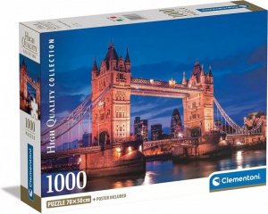 Clementoni Puzzle 1000 elementów Compact Tower Bridge w nocy