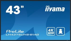 IIYAMA Monitor 42.5 cala ProLite LH4375UHS-B1AG, 24/7,IPS,ANDROID.11,4K,500cd/m2,WiFi,3xHDMI,DP,Daisy/Chain,2xUSB,2x10W,RJ45,iiS
