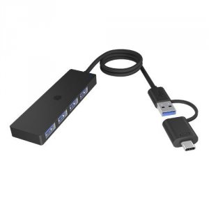 IcyBox Hub IB-HUB1424-C3 4-Port USB Typ-A, złącze Typ-C/A