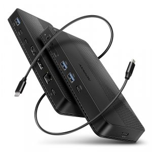 AXAGON HMC-U4 Wieloportowy hub USB 12in1, USB 4.0 40Gbps, 3x USB-A, 2x USB-C, GLAN, HDMI 8K, DP 8K, PD 100W, HQ audio 24bit, UHS