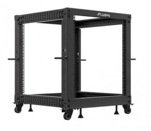 Lanberg Open rack 19 12U 600x600-1100 regulowany czarny