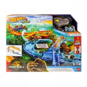 Hot Wheels Tor samochodowy Racer Verse Jurassic World Morski dinopościg