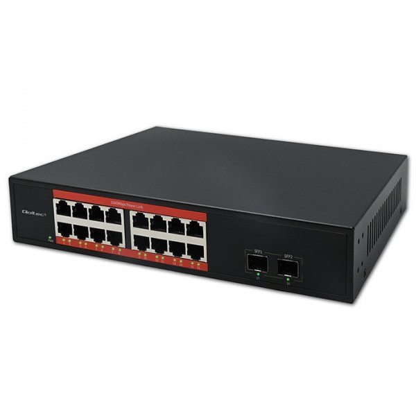 Qoltec Przełącznik sieciowy SWITCH Gigabit Ethernet | 16x RJ45 | 2x SFP | 1000 Mb/s
