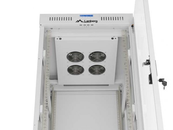 Lanberg Szafa instalacyjna rack stojąca 19" 32U 600x800 szara drzwi     przeszkolne  LCD ( Flat pack)